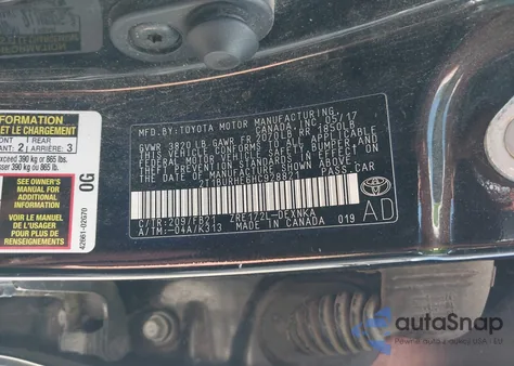 2017 Toyota Corolla Le from USA, damaged, VIN 2T1BURHE6HC928821